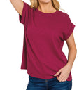 Cotton Modal Rolled Short Sleeve T-Shirt