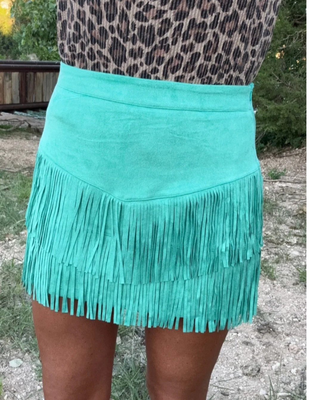 Sterling Kreek Fort Worth Fringe Skort | Turquoise