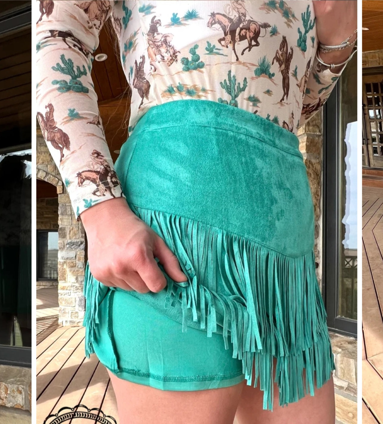 Sterling Kreek Fort Worth Fringe Skort | Turquoise