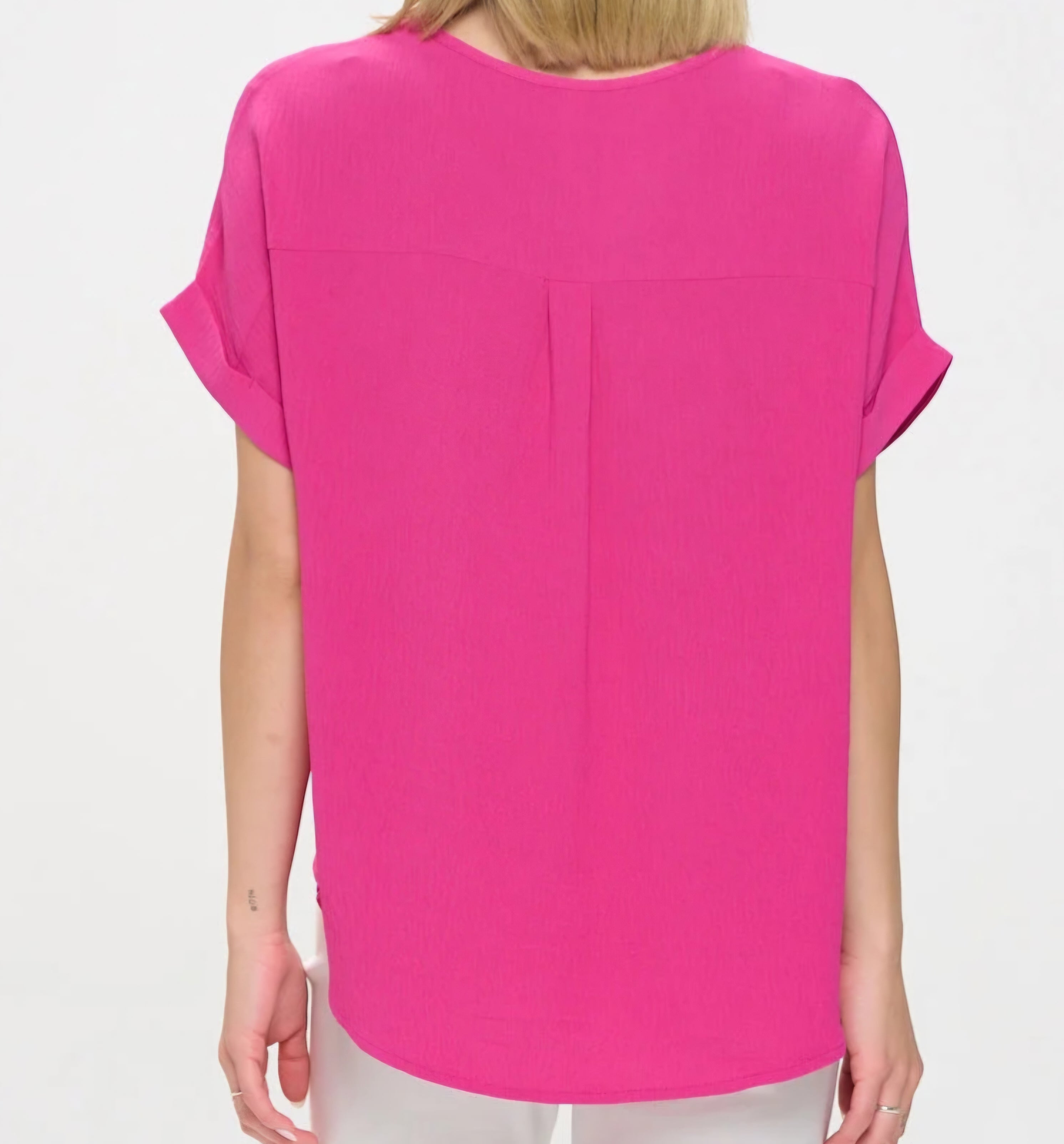 Fuchsia Cuffed Dolman Sleeve Top | Relaxed Missy Fit