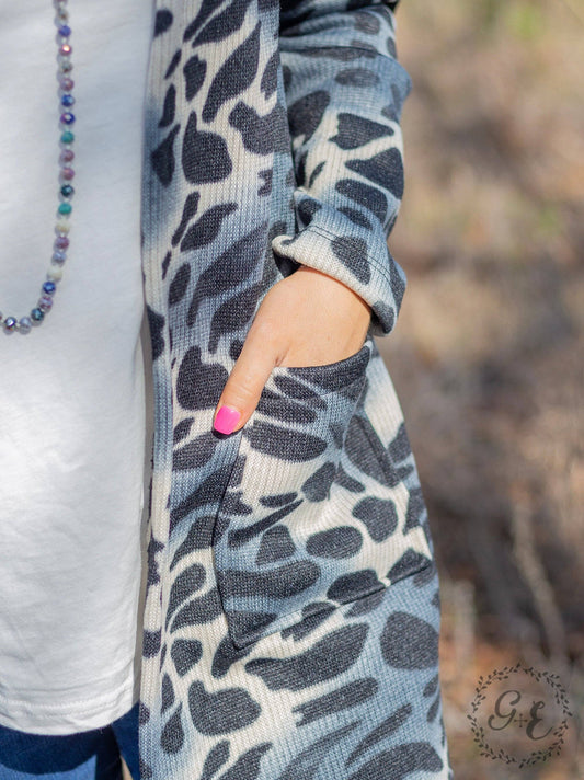 Super Soft Animal Print Sweater Cardigan with Pockets | Charlotte's Classy Closet
