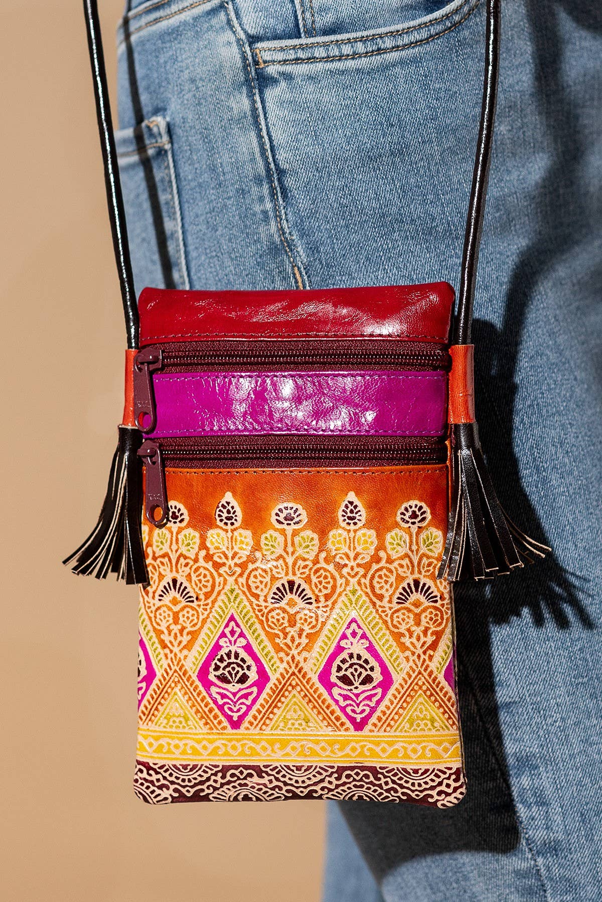 The "Charlotte" Hand-painted Genuine Leather Crossbody Bag | Charlotte's Classy Closet