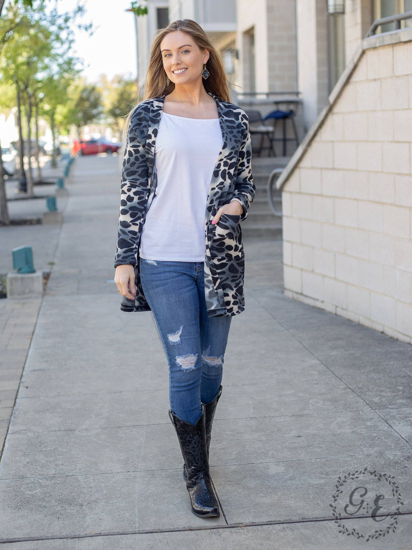 Super Soft Animal Print Sweater Cardigan with Pockets | Charlotte's Classy Closet