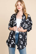 LIGHTWEIGHT BLACK & GRAY BUTTON DOWN L/S SHACKET  | LARGE & XL ONLY | Charlotte's Classy Closet