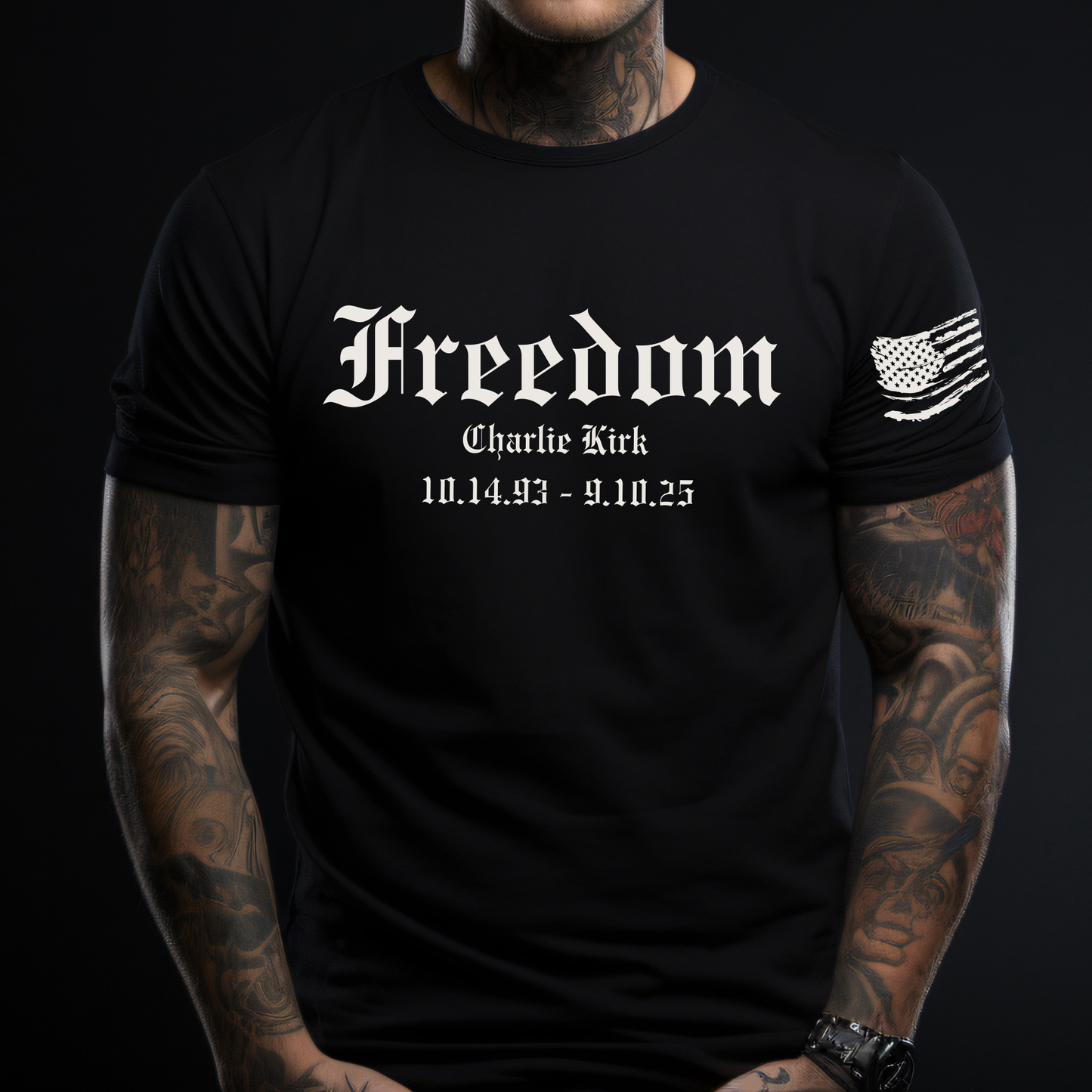 Charlie Kirk Freedom Black T-Shirt