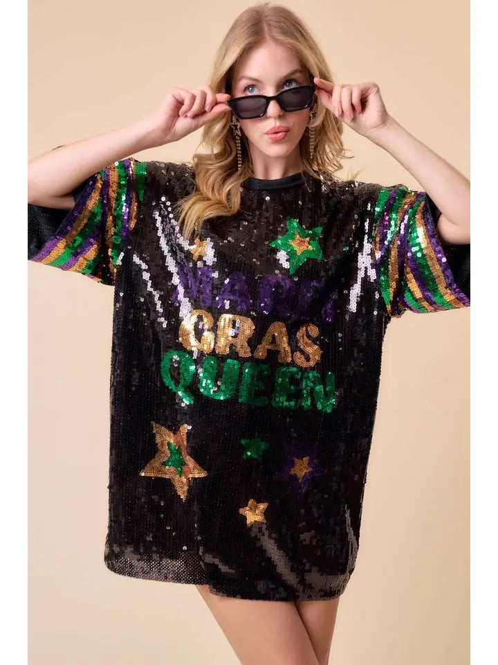 Top Mardi Gras - Mardi Gras Queen Sequin Tunic Top
