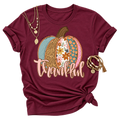 Burgundy Thankful Pumpkin Graphic T-Shirt