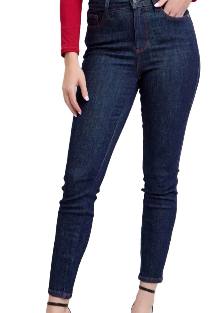 Judy Blue Jeans Dark Indigo Skinny Jeans With Heart Pocket - photo 4