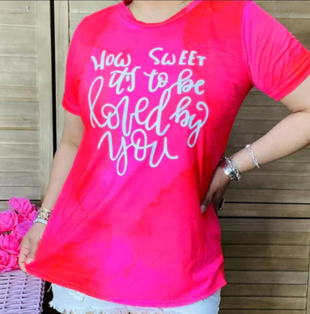 Reg & Plus Size Southern Stitch "How Sweet It Is To Be Loved By You" Graphic T-Shirt