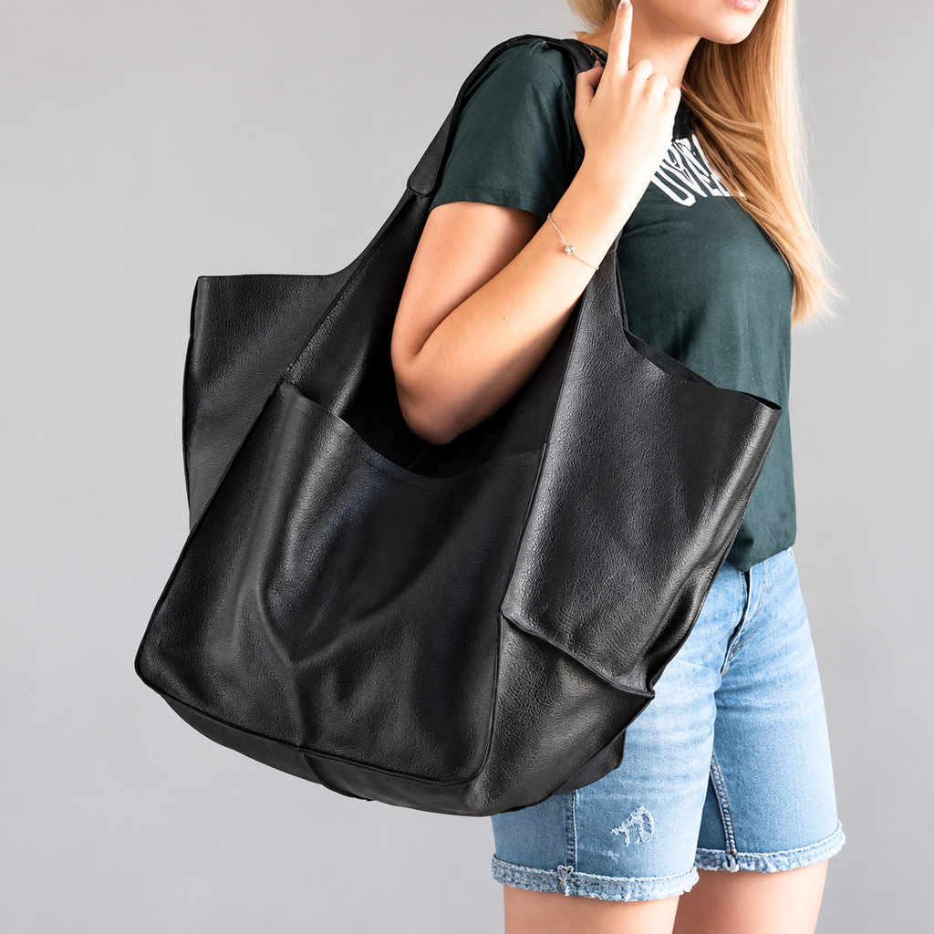 Soft Faux Leather Oversized Handbag