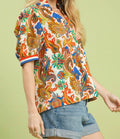 Umgee Rich Jacquard Abstract Print Top | Multi-Color Print