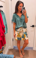 Missy HR Elastic Waist Dolphin Camo Print Skort