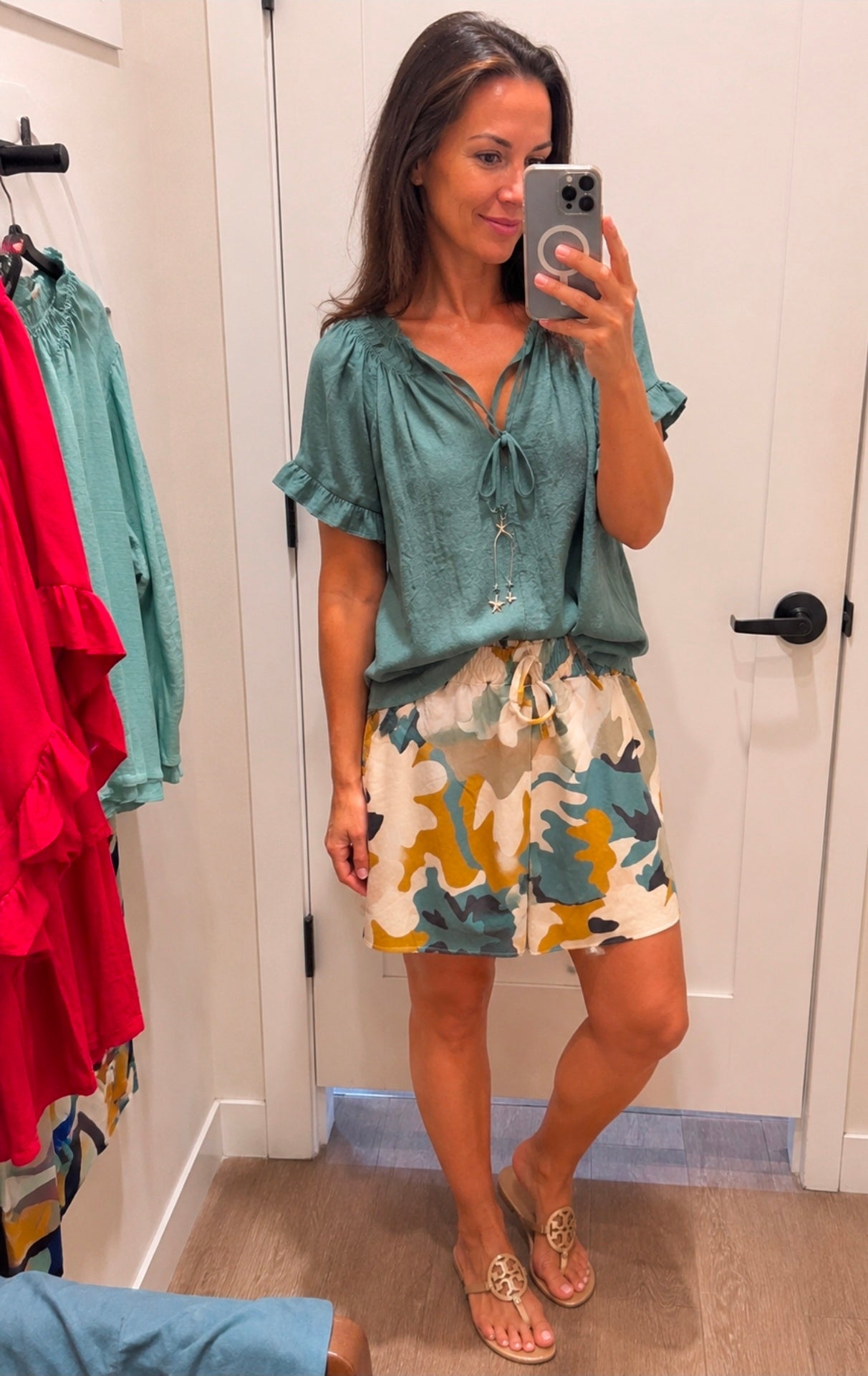 Missy HR Elastic Waist Dolphin Camo Print Skort