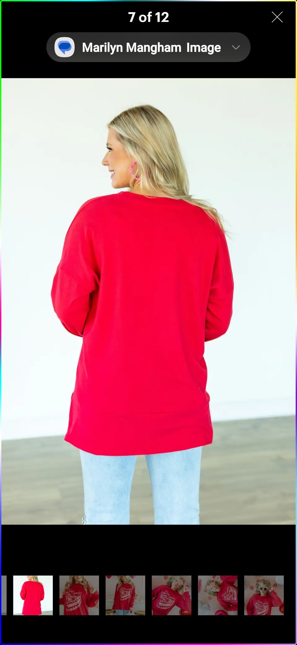 Kiss Cake RED OVERSIZED SUPER SOFT LIGHTWEIGHT MICRO FLEECE TOP - photo 2