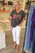 Peace, Love, Crawfish Gray Marble V-Neck T-Shirt | Regular & Plus Size S-2XL