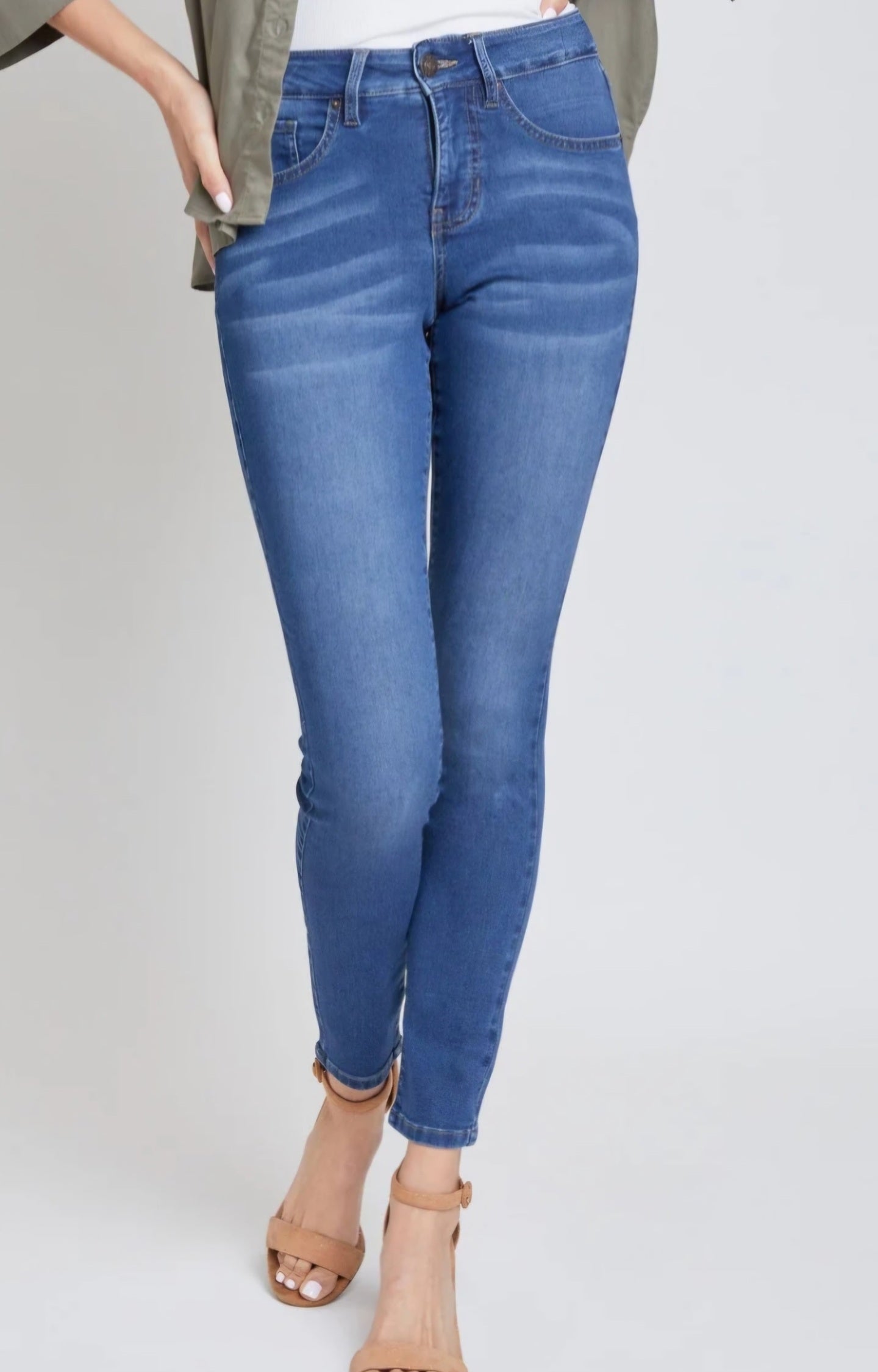 Tummy Control Super Stretchy Dark Denim Skinny Jeans | 5-Pocket | S–XL