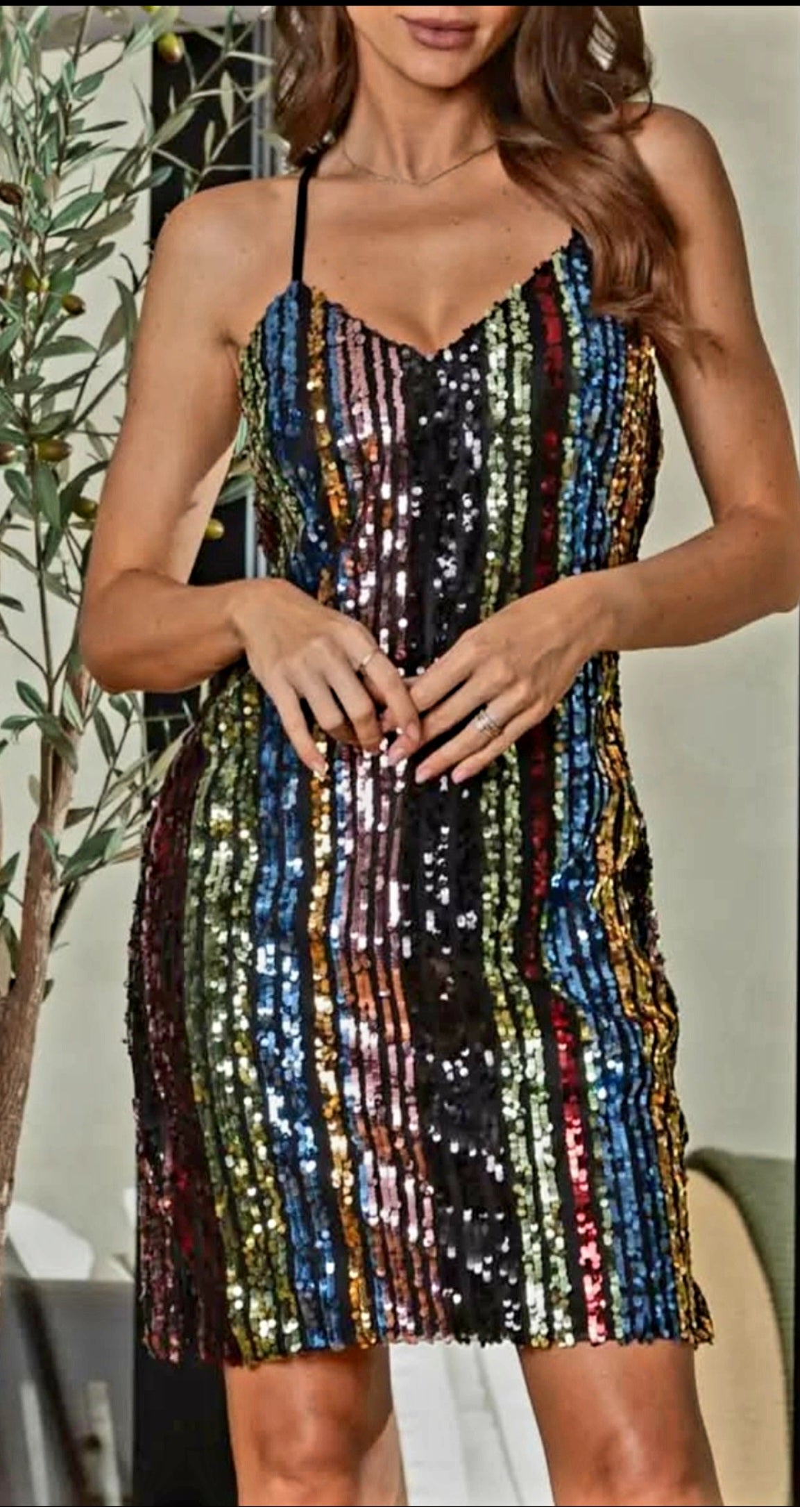 MULTICOLOR SEQUIN SLEEVELESS MINI DRESS | MED & LG ONLY | Charlotte's Classy Closet