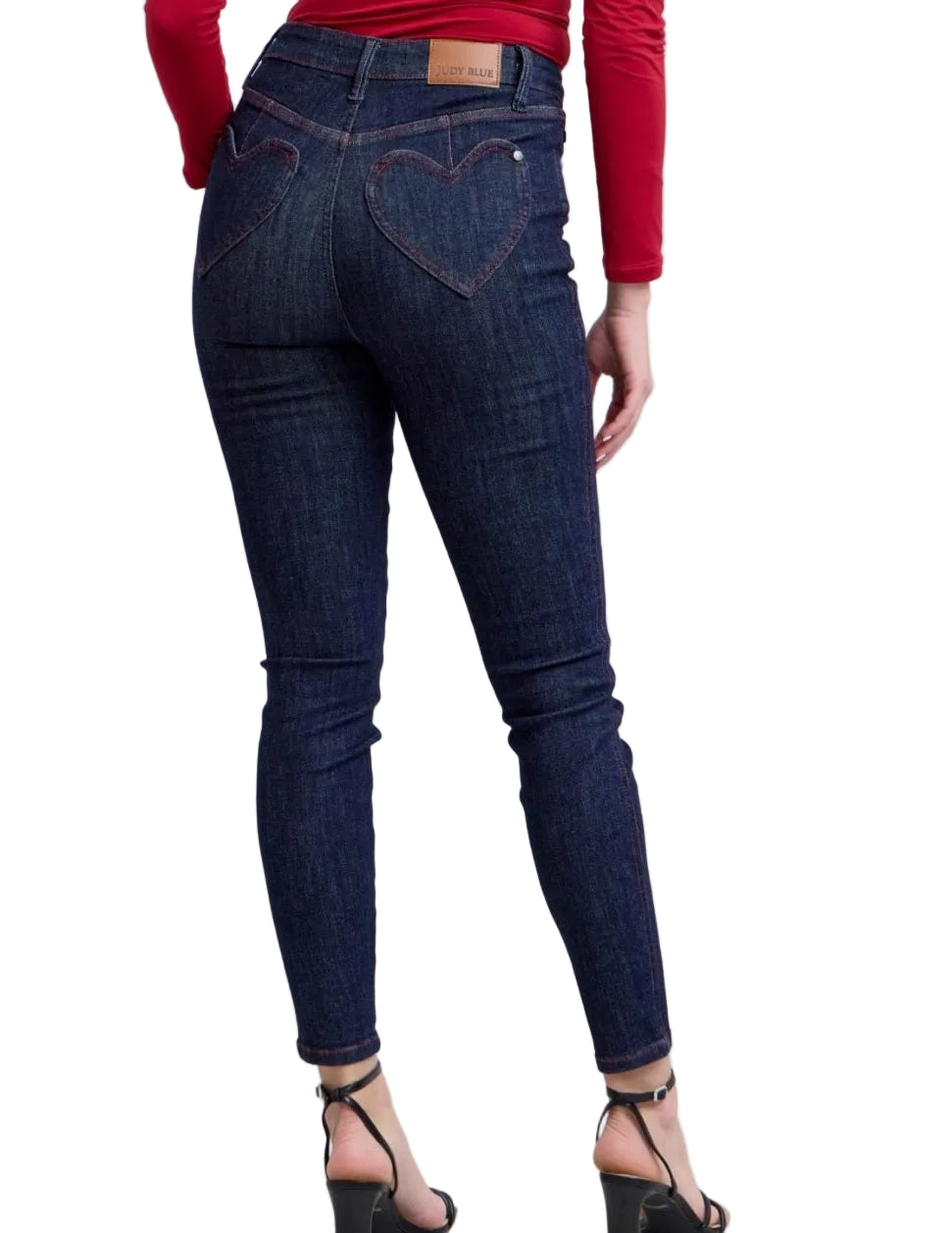 Judy Blue Jeans Dark Indigo Skinny Jeans With Heart Pocket - photo 5