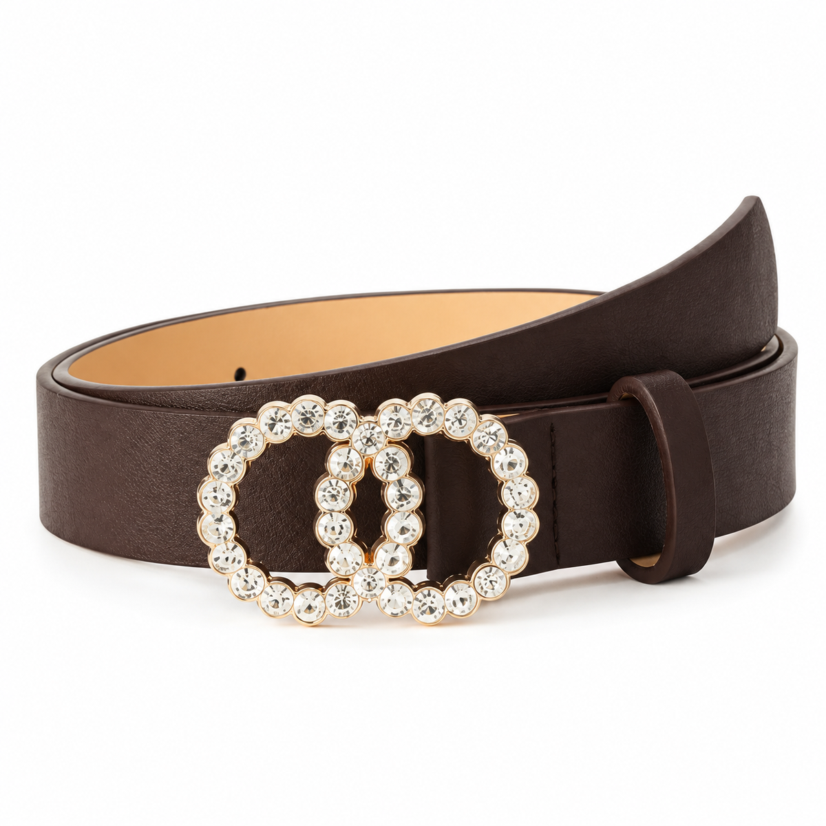 Rhinestone Double Ring Buckle Belt