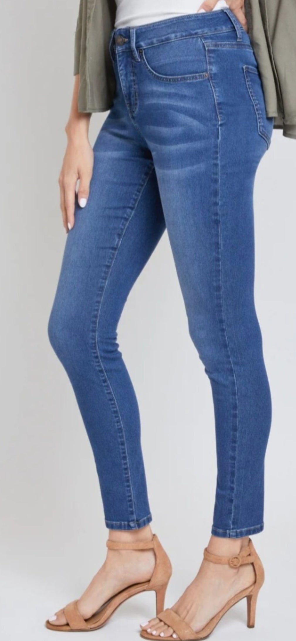 Tummy Control Super Stretchy Dark Denim Skinny Jeans | 5-Pocket | S–XL