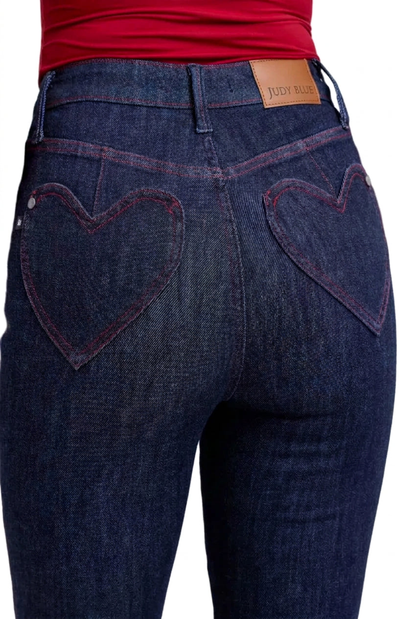 Judy Blue Jeans Dark Indigo Skinny Jeans With Heart Pocket - photo 1