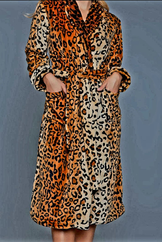 Plush Leopard Print Robe | Charlotte's Classy Closet