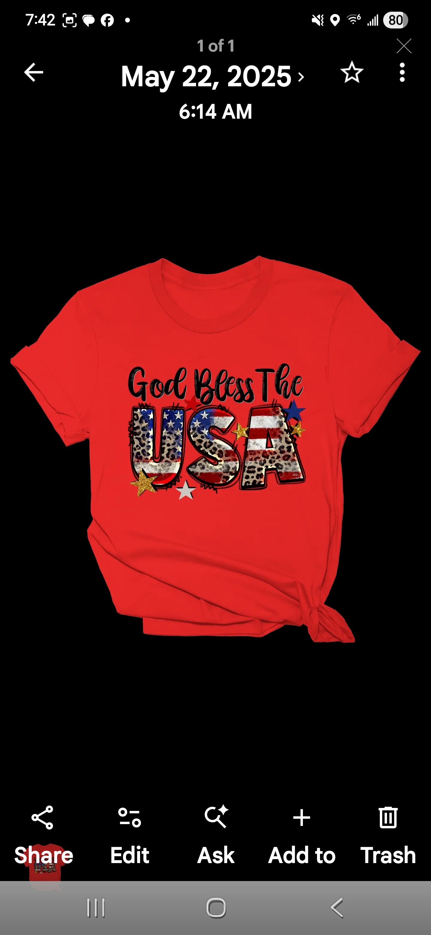PATRIOTIC GOD BLESS THE USA T-SHIRT