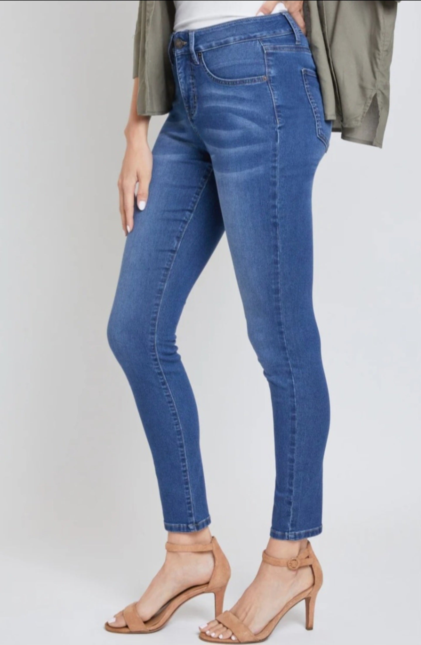 Tummy Control Super Stretchy Dark Denim Skinny Jeans | 5-Pocket | S–XL