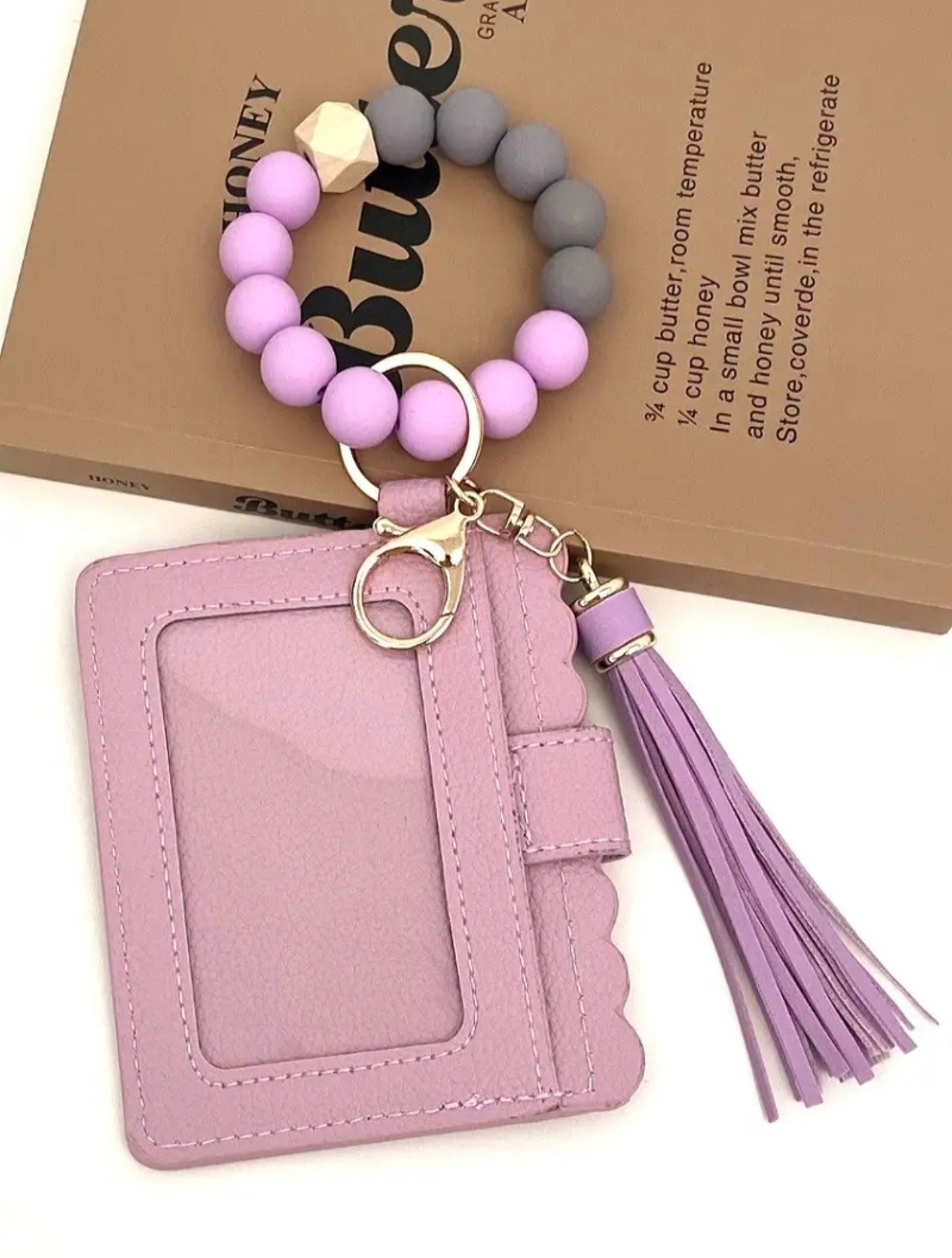 Beautiful Beaded Style Bracelet Keychain Card Holder Wallet