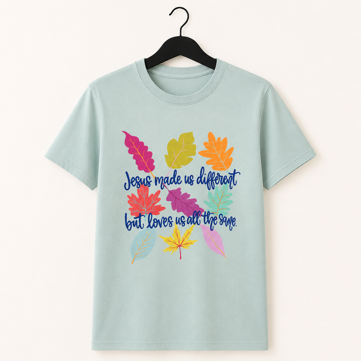 T&C Apparel Jesus Made Us Different Graphic Tee | Sage Green