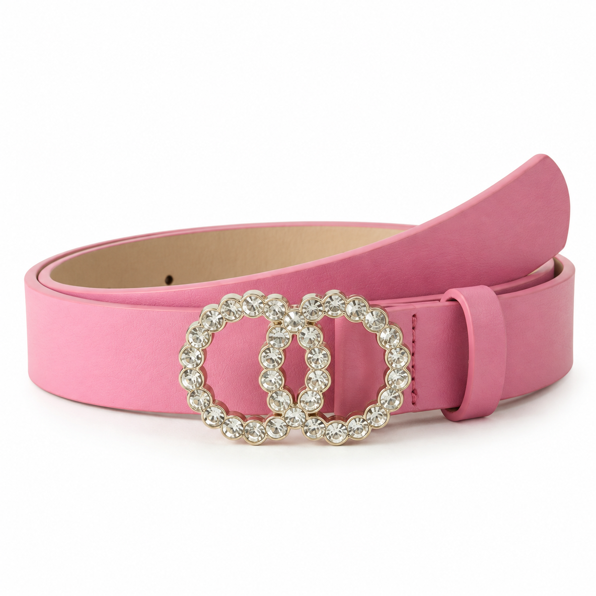 Rhinestone Double Ring Buckle Belt