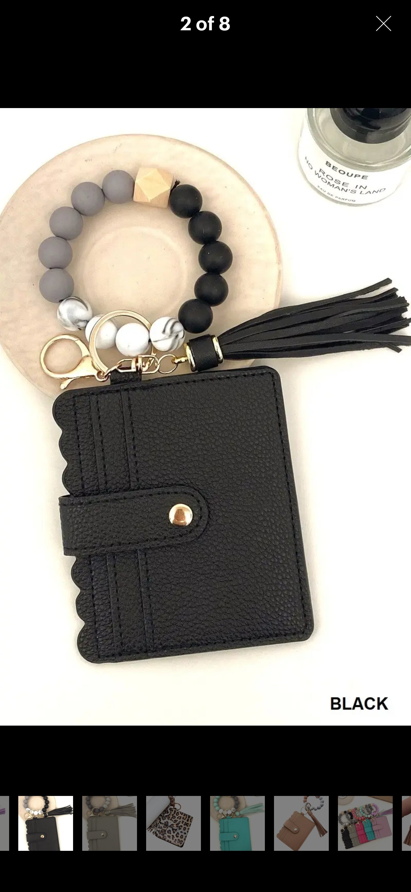 Beautiful Beaded Style Bracelet Keychain Card Holder Wallet