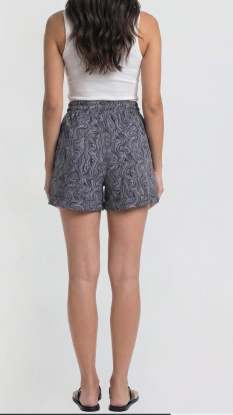 YMI Linen Elastic Waist Drawstring Pockets Shorts