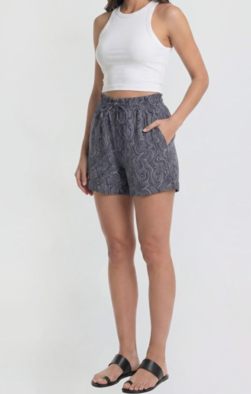 YMI Linen Elastic Waist Drawstring Pockets Shorts