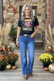 Coolest Turkey Around Thanksgiving Graphic V-Neck T-Shirt – Black